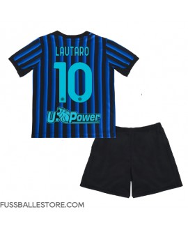 Günstige Inter Milan Lautaro Martinez #10 Heimtrikotsatz Kinder 2025-26 Kurzarm (+ Kurze Hosen)